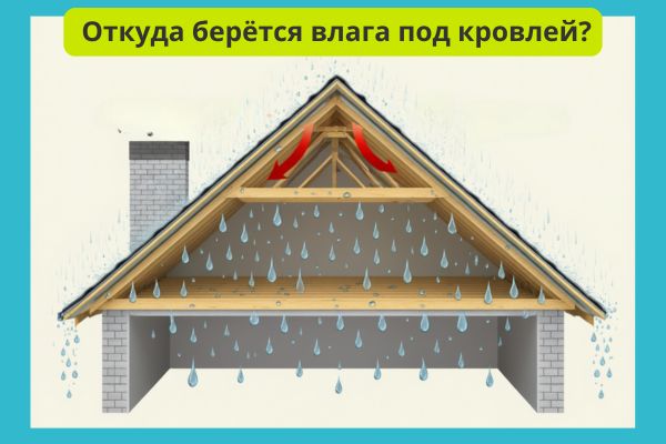 откуда берется влага под кровлей фото